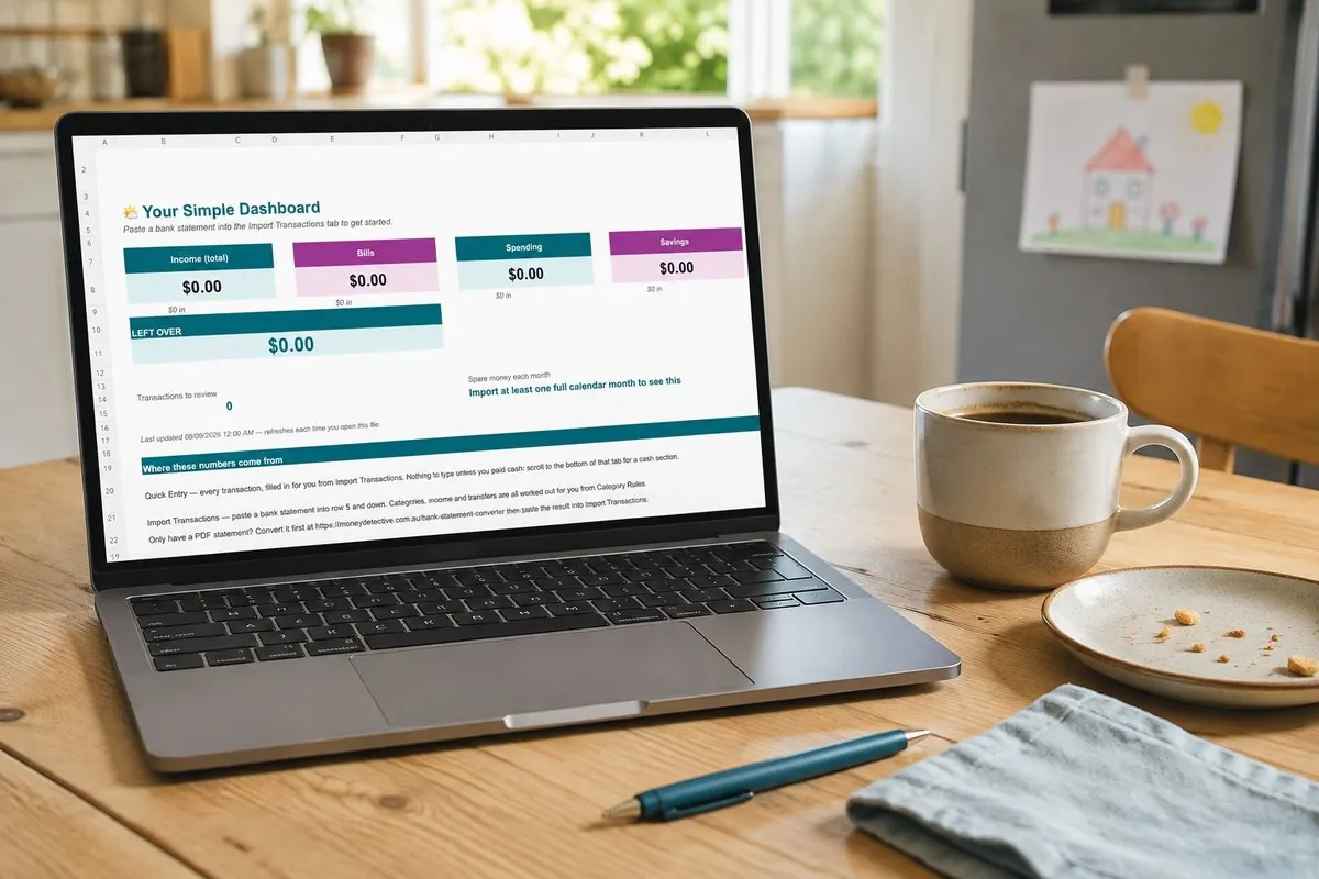 The 3-Minute Budget dashboard